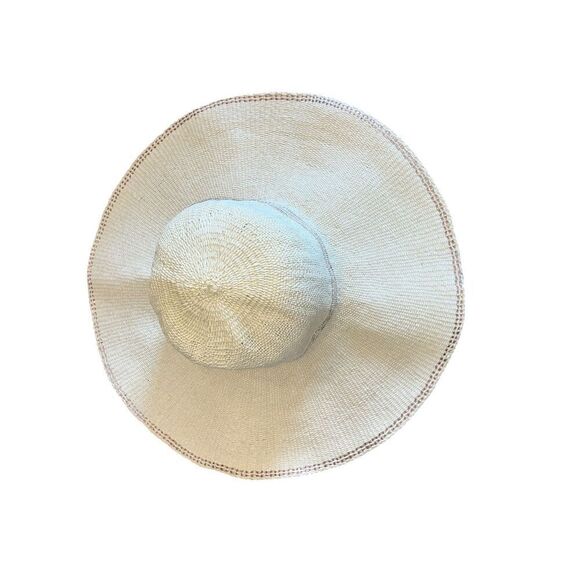 VIX Paula Hermanny floppy Panama cream straw sun beach vacation hat - Picture 2 of 6